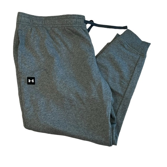 Under Armour Men's Rival Fleece Joggers Size 4XL Heather Grey Drawstring Pockets - Picture 7 of 8